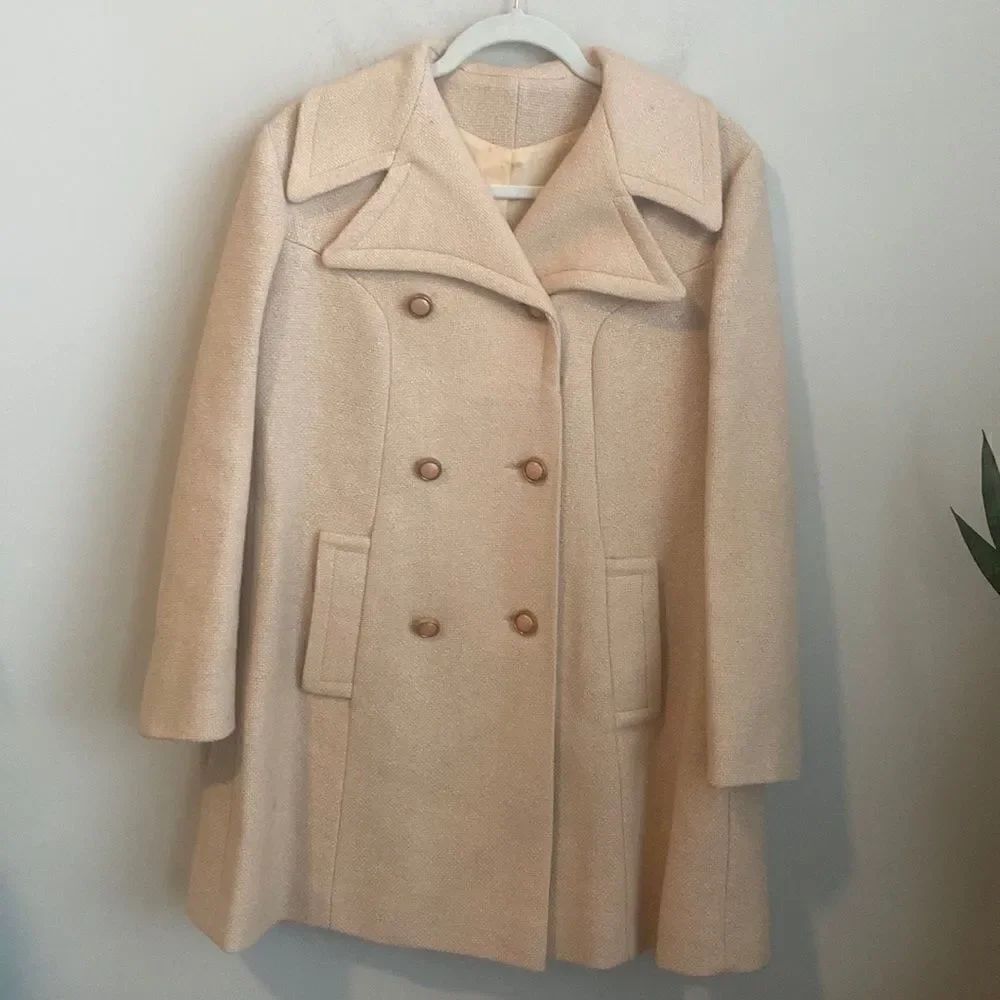 Vintage Double Breasted Camel Coat S